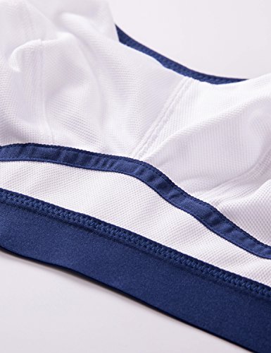 SYROKAN - Sujetador Deportivo Máximo Soporte Sin Relleno para Mujer Blanco ES:90B (EU 75B) SYROKAN - Sujetador Deportivo Máximo Soporte Sin Relleno para Mujer Blanco ES:90B (EU 75B)
