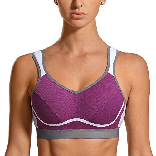 SYROKAN - Sujetador Deportivo Máximo Soporte Sin Relleno para Mujer Morado ES:95B (EU 80B) SYROKAN - Sujetador Deportivo Máximo Soporte Sin Relleno para Mujer Morado ES:95B (EU 80B)