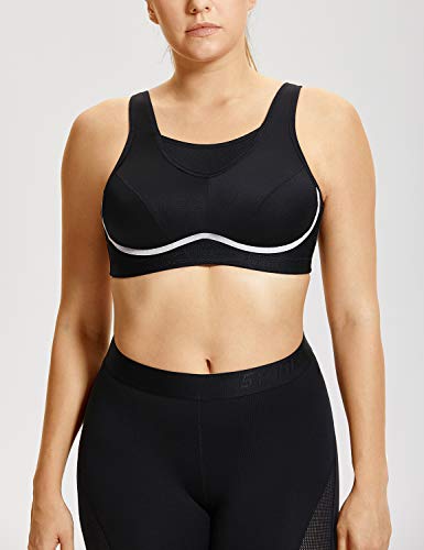 SYROKAN - Sujetador Deportivo para Mujer Sujetador Sport Medium Tallas Grandes Negro# 105C SYROKAN - Sujetador Deportivo para Mujer Sujetador Sport Medium Tallas Grandes Negro# 105C