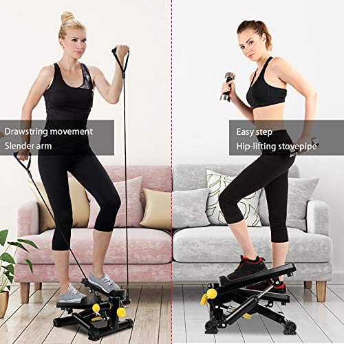 SYTH Mini Equipo de Ejercicio de Entrenador aeróbico Paso a Paso de Escalera hidráulica con Bandas de Resistencia SYTH Mini Equipo de Ejercicio de Entrenador aeróbico Paso a Paso de Escalera hidráulica con Bandas de Resistencia