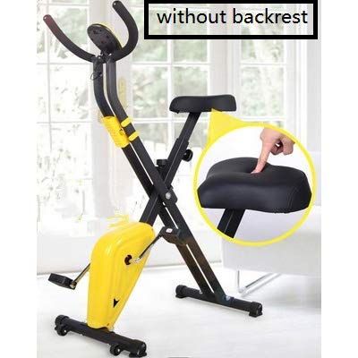 SYXZ Bicicleta de Spinning silenciosa Plegable para el hogar, Equipo de pérdida de Peso para Correr con Pedal Interior, Bicicleta Deportiva Universal, Pantalla electrónica,Yellow no backrest