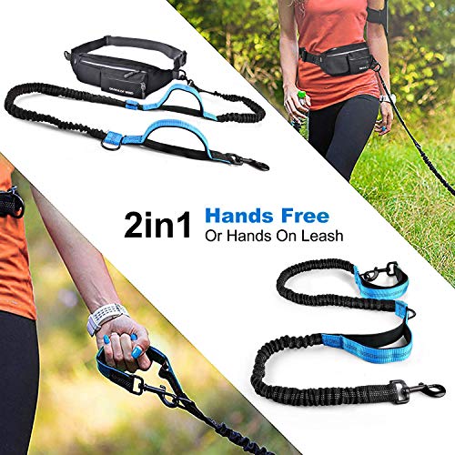 SZELAM Correa Perro, Correa Perro Manos Libres Elástica con Bolsillo, Cinturón Ajustable, Correa para Correr o Caminar con el Perro,Amortiguador Reflectante con 2 Asas (1 silbateador Adicional) SZELAM Correa Perro, Correa Perro Manos Libres Elástica con Bolsillo, Cinturón Ajustable, Correa para Correr o Caminar con el Perro,Amortiguador Reflectante con 2 Asas (1 silbateador Adicional)