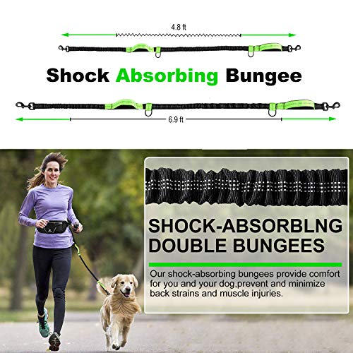 SZELAM Manos Libres para Perros para Correr con una Bolsa de cinturón de Cintura Multifuncional Ajustable, Correa de Perro Reflectante con Dos manijas para Entrenar Perros (1 silbateador Adicional) SZELAM Manos Libres para Perros para Correr con una Bolsa de cinturón de Cintura Multifuncional Ajustable, Correa de Perro Reflectante con Dos manijas para Entrenar Perros (1 silbateador Adicional)