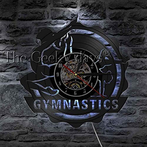 szhao Reloj de Pared de Vinilo con Escritura en inglés Gymnastic Girl Rip CD Disco de Vinilo szhao Reloj de Pared de Vinilo con Escritura en inglés Gymnastic Girl Rip CD Disco de Vinilo
