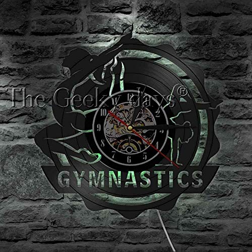 szhao Reloj de Pared de Vinilo con Escritura en inglés Gymnastic Girl Rip CD Disco de Vinilo szhao Reloj de Pared de Vinilo con Escritura en inglés Gymnastic Girl Rip CD Disco de Vinilo