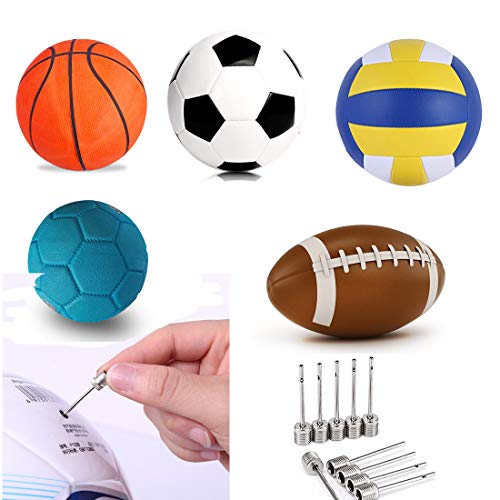 SZSHIMAO Aguja de bomba de aire para inflar pelotas de fútbol, pelotas de rugby, voleibol, netball, baloncesto (12 piezas)