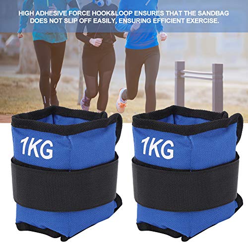 T best 2 Piezas Pesas en el Tobillo Correa para la muñeca, Pierna Ajustable Tobillo muñeca Bolsa de Arena Equipo de Entrenamiento de Fuerza para Gimnasio Fitness Caminar Ejercicio Yoga Correr(1kg)