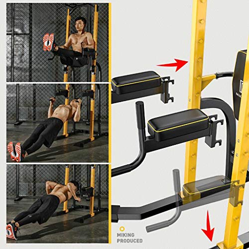 T-Day Barra dominadas Pull up Bar Palanca Silla Romana Equipo de Gimnasia Hogar Multifunción Únicas Barras paralelas Pesos Interiores (Color : Yellow)