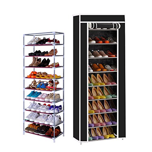 T-LoVendo TLV-FS-58160 Zapatero con Cubierta de Tela 10 Niveles Organizador Zapatos Estantería T-LoVendo TLV-FS-58160 Zapatero con Cubierta de Tela 10 Niveles Organizador Zapatos Estantería