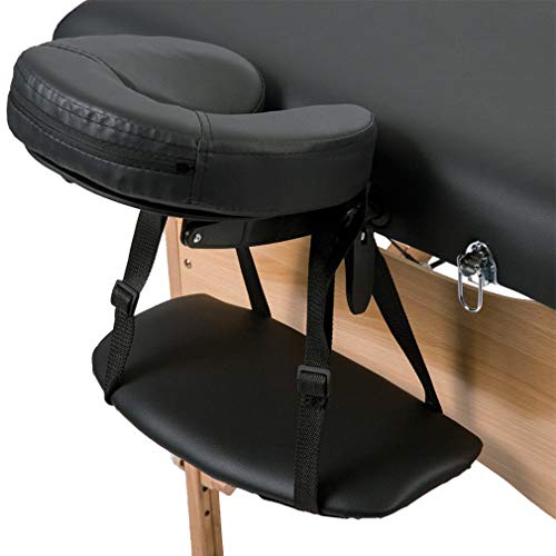 T-LoVendo TLV-MT15B Camilla masaje plegable de madera mesa cama banco 2 zonas acolchada negro T-LoVendo TLV-MT15B Camilla masaje plegable de madera mesa cama banco 2 zonas acolchada negro