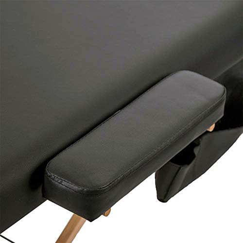 T-LoVendo TLV-MT15B Camilla masaje plegable de madera mesa cama banco 2 zonas acolchada negro T-LoVendo TLV-MT15B Camilla masaje plegable de madera mesa cama banco 2 zonas acolchada negro