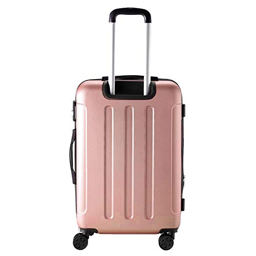 T-LoVendo TLVMA-ROSE GOLD Maleta Pequeña de Cabina Equipaje de Mano Trolley 4 Ruedas Viaje Semirígida Color Oro Rosa