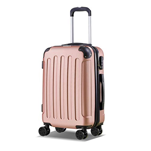 T-LoVendo TLVMA-ROSE GOLD Maleta Pequeña de Cabina Equipaje de Mano Trolley 4 Ruedas Viaje Semirígida Color Oro Rosa T-LoVendo TLVMA-ROSE GOLD Maleta Pequeña de Cabina Equipaje de Mano Trolley 4 Ruedas Viaje Semirígida Color Oro Rosa