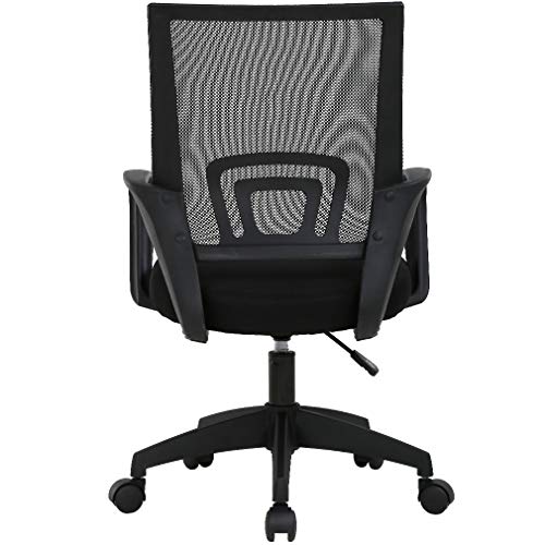 T-LoVendo TY-H03-BLACK Silla de Oficina con Soporte Lumbar, Negro