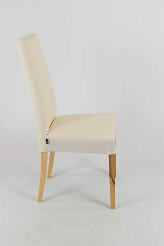 t m c s Tommychairs - Set 2 sillas Chiara para Cocina, Comedor, Bar y Restaurante, solida Estructura en Madera de Haya Color Natural y Asiento tapizado en Tejido Color Marfil t m c s Tommychairs - Set 2 sillas Chiara para Cocina, Comedor, Bar y Restaurante, solida Estructura en Madera de Haya Color Natural y Asiento tapizado en Tejido Color Marfil