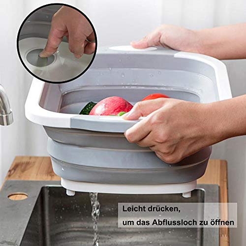Tabla de Cortar Plegable, Tabla de Cortar Portátil Multifuncional con Orificio de Drenaje, Antideslizante, Resistente al Moho, Gris Tabla de Cortar Plegable, Tabla de Cortar Portátil Multifuncional con Orificio de Drenaje, Antideslizante, Resistente al Moho, Gris