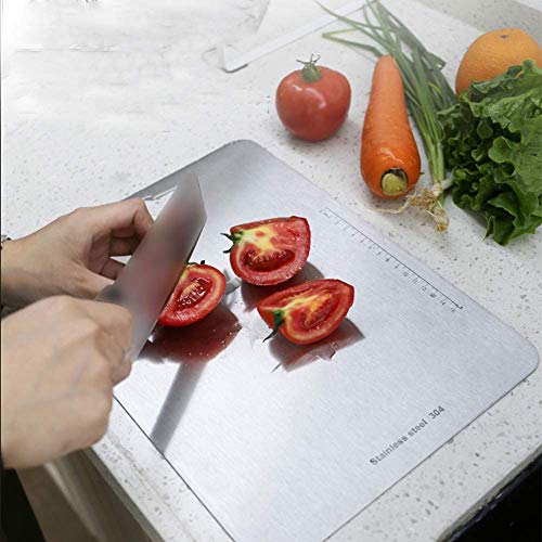 Tabla de corte de acero inoxidable 304, sin BPA, corte de cocina sostenible para báscula Tabla de carnicero para carne, queso, servicio pesado, tablas de corte tapete antideslizante (36x 25 CM) Tabla de corte de acero inoxidable 304, sin BPA, corte de cocina sostenible para báscula Tabla de carnicero para carne, queso, servicio pesado, tablas de corte tapete antideslizante (36x 25 CM)