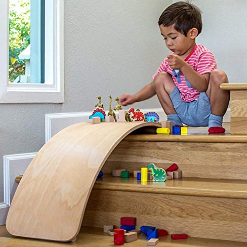 Tabla De Equilibrio De Madera, Tabla De Curvas para Niños Y Adultos, Tabla De Balancín De Madera Natural, Gran Juguete De Aprendizaje para Niños para Entrenamiento Corporal