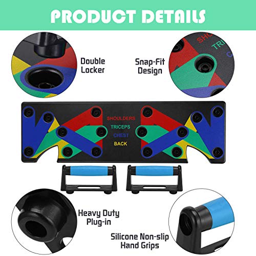 Tabla de Flexiones, 9 en 1 Push Up Board, Ejercicio Soportes para Flexiones en Casa Multifuncional, Entrenamiento de la Fuerza para Hombres y Mujeres Tabla de Flexiones, 9 en 1 Push Up Board, Ejercicio Soportes para Flexiones en Casa Multifuncional, Entrenamiento de la Fuerza para Hombres y Mujeres