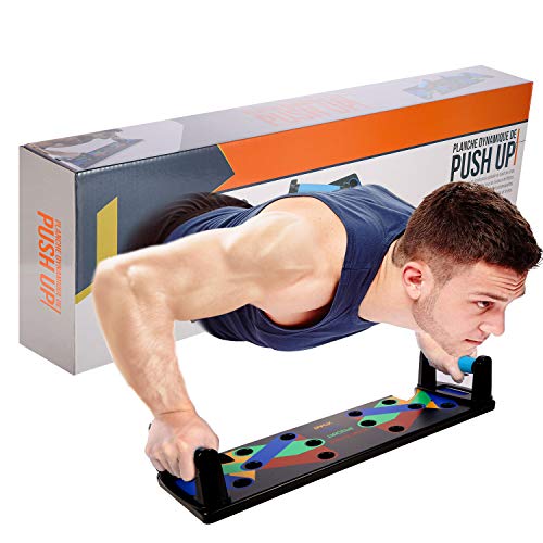 Tabla de Flexiones, 9 en 1 Push Up Board, Ejercicio Soportes para Flexiones en Casa Multifuncional, Entrenamiento de la Fuerza para Hombres y Mujeres