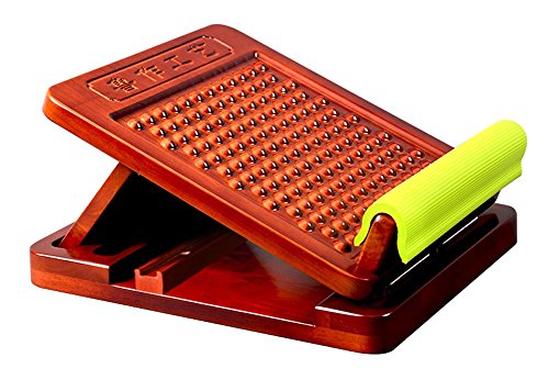 Tabla para Estiramientos Ajustable del Madera de Caucho, Tabla para Estirar los Isquiotibiales y Las Pantorrillas, Tabla de Estiramientos con Masaje de Acupresión (Edición Mejorada), 1