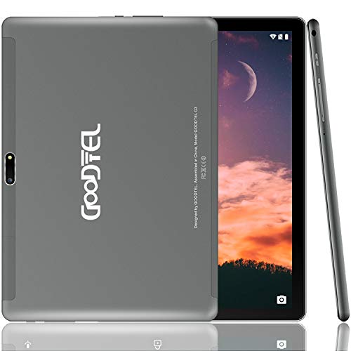 Tablet 10 Pulgadas Full HD Android 10.0 Tablet GOODTEL G3 Quad-Core, 4GB de RAM, 64GB de Memoria Interna, Escalable 128GB Dual Cámara 8000mAh Batería Bluetooth WiFi GPS, Type-C,Teclado,ratón - Gris