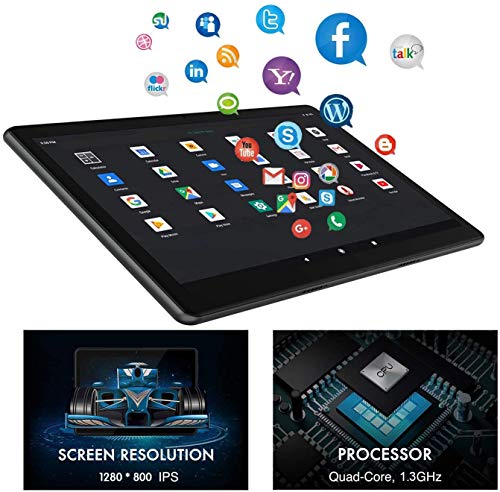 Tablet 10 Pulgadas Full HD Android 10.0 Tablet GOODTEL G3 Quad-Core, 4GB de RAM, 64GB de Memoria Interna, Escalable 128GB Dual Cámara 8000mAh Batería Bluetooth WiFi GPS, Type-C,Teclado,ratón - Gris