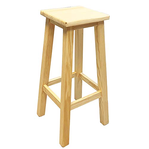 Taburete Alto de Barra Bar y Cocina de Madera Cuadrada 69 cm Taburete Alto de Barra Bar y Cocina de Madera Cuadrada 69 cm