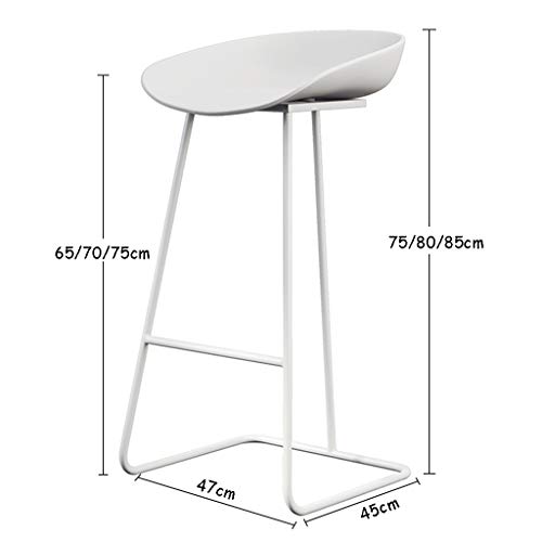 Taburete de Bar Arte de Hierro Desayuno Silla Alta con Las piernas de Soporte Blanco para café/Dormitorio/Sala de Estar/balcón (Altura sentada: 65/70 / 75cm) Taburete de Bar Arte de Hierro Desayuno Silla Alta con Las piernas de Soporte Blanco para café/Dormitorio/Sala de Estar/balcón (Altura sentada: 65/70 / 75cm)