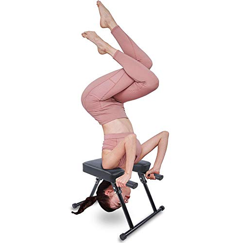 Taburete de Yoga Headstand, Silla Plegable de inversión Fitness Multifuncional Silla de Yoga Headstand Bancos de inversión para el hogar Fitness Head Stand Traine