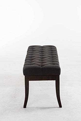 Taburete Pie De Cama Ramses En Tela | Banqueta Altura De Asiento: 46 cm | Banco De Entrada con Base En Madera Oscura Antigua I Color:, Color:Gris Oscuro, Tamaño:120 cm