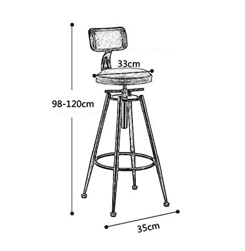 Taburetes Altos de Bar Sillas de Comedor Taburetes de bar de la vendimia Hierro Mostrador Silla Cocina Taburete de desayuno Silla de comedor Taburete alto Silla de ocio Silla giratoria de altura ajust