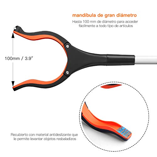 TACKLIF Pinza Larga, Alcanzar Objetos 77cm Herramienta de Captura Plegable, Diseño con Imán, Brazo Más Largo para Recoger Basura, para los Viejos, Discapacitados y Trabajadores Sanitarios - RG01