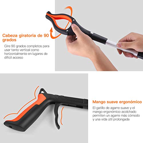 TACKLIF Pinza Larga, Alcanzar Objetos 77cm Herramienta de Captura Plegable, Diseño con Imán, Brazo Más Largo para Recoger Basura, para los Viejos, Discapacitados y Trabajadores Sanitarios - RG01