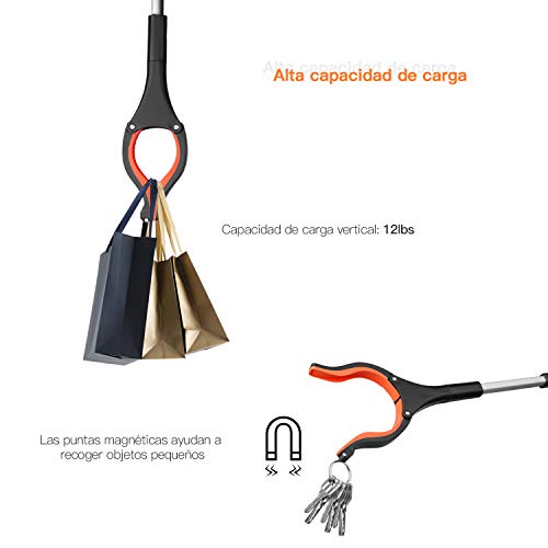 TACKLIF Pinza Larga, Alcanzar Objetos 77cm Herramienta de Captura Plegable, Diseño con Imán, Brazo Más Largo para Recoger Basura, para los Viejos, Discapacitados y Trabajadores Sanitarios - RG01