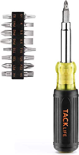 TACKLIFE 16 en 1 Destornillador multipuntas con 16 Puntas Intercambiables, Eje Hueco, Mango de Diseño Ergonómico, CR-V - HSS3B TACKLIFE 16 en 1 Destornillador multipuntas con 16 Puntas Intercambiables, Eje Hueco, Mango de Diseño Ergonómico, CR-V - HSS3B