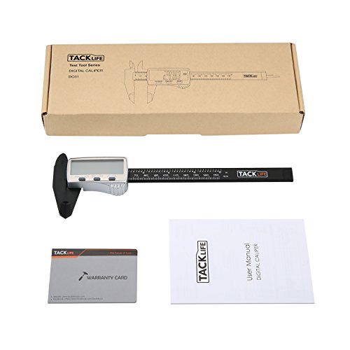 TACKLIFE-DC01-Calibre Digital de 0-150mm/ Pie de Rey Calibrador Micrómetro de pantalla LCD conversión métrica Vernier Digital Calibre diámetro interior, exterior, la profundidad y escalera TACKLIFE-DC01-Calibre Digital de 0-150mm/ Pie de Rey Calibrador Micrómetro de pantalla LCD conversión métrica Vernier Digital Calibre diámetro interior, exterior, la profundidad y escalera