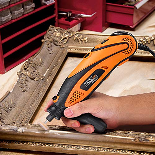 TACKLIFE Mini Amoladora Eléctrica Advanced Professional Kit de Herramientas Rotatorias Multifunción con 80 Accesorios y 4 Archivos Adjuntos, Velocidad Variable para DIY, Artesanías TACKLIFE Mini Amoladora Eléctrica Advanced Professional Kit de Herramientas Rotatorias Multifunción con 80 Accesorios y 4 Archivos Adjuntos, Velocidad Variable para DIY, Artesanías