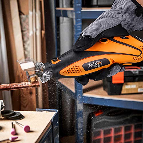 TACKLIFE Mini Amoladora Eléctrica Advanced Professional Kit de Herramientas Rotatorias Multifunción con 80 Accesorios y 4 Archivos Adjuntos, Velocidad Variable para DIY, Artesanías TACKLIFE Mini Amoladora Eléctrica Advanced Professional Kit de Herramientas Rotatorias Multifunción con 80 Accesorios y 4 Archivos Adjuntos, Velocidad Variable para DIY, Artesanías