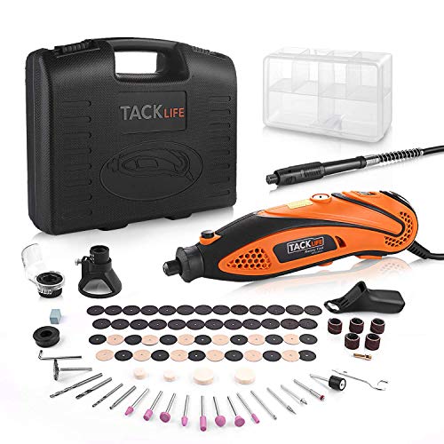 TACKLIFE Mini Amoladora Eléctrica Advanced Professional Kit de Herramientas Rotatorias Multifunción con 80 Accesorios y 4 Archivos Adjuntos, Velocidad Variable para DIY, Artesanías TACKLIFE Mini Amoladora Eléctrica Advanced Professional Kit de Herramientas Rotatorias Multifunción con 80 Accesorios y 4 Archivos Adjuntos, Velocidad Variable para DIY, Artesanías