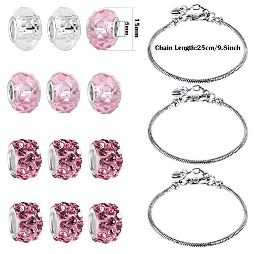 Tacobear 56piezas Hacer Pulseras para Niñas Kit Artesanía DIY Joyería Kit Creacion de Pulseras Cadena de Serpiente Plateada Creación Regalos Manualidades Joyería Kit para Niñas (Rosado) Tacobear 56piezas Hacer Pulseras para Niñas Kit Artesanía DIY Joyería Kit Creacion de Pulseras Cadena de Serpiente Plateada Creación Regalos Manualidades Joyería Kit para Niñas (Rosado)
