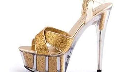 Tacones Altos para Mujer Discoteca súper Tacones Altos Sandalias de Flores Zapatos de Mujer Pasarela Pole Dance Crystal Plataforma Plataforma Impermeable @ Oro_41 Tacones Altos para Mujer Discoteca súper Tacones Altos Sandalias de Flores Zapatos de Mujer Pasarela Pole Dance Crystal Plataforma Plataforma Impermeable @ Oro_41