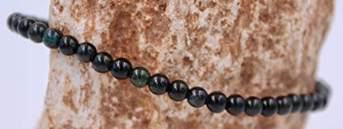 Taddart Minerals – Pulsera negra de la piedra preciosa natural turmalina Schörl con bolas de 4 mm en hilo de nailon elástico – hecha a mano Taddart Minerals – Pulsera negra de la piedra preciosa natural turmalina Schörl con bolas de 4 mm en hilo de nailon elástico – hecha a mano