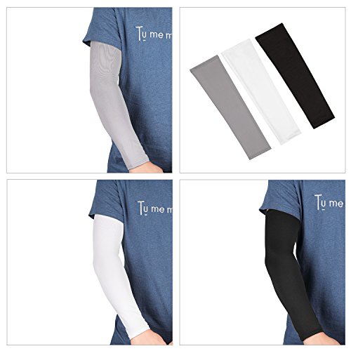 TAGVO Mangas para Brazos, 3 Pares Deportes al Aire Libre Calentadores para Brazos Cubierta de protección UV Suave y Transpirable Mangas de Codo Fundas de enfriamiento para Brazos elásticos TAGVO Mangas para Brazos, 3 Pares Deportes al Aire Libre Calentadores para Brazos Cubierta de protección UV Suave y Transpirable Mangas de Codo Fundas de enfriamiento para Brazos elásticos