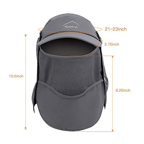 TAGVO Sombrero de Sol con Cubierta de Cuello Desmontable, Protección UPF 50+ Sombreros y Gorras de Pescador Transpirables, Plegable Secado Rápido Sombreros de Acampada y Marcha para Hombres Mujeres TAGVO Sombrero de Sol con Cubierta de Cuello Desmontable, Protección UPF 50+ Sombreros y Gorras de Pescador Transpirables, Plegable Secado Rápido Sombreros de Acampada y Marcha para Hombres Mujeres