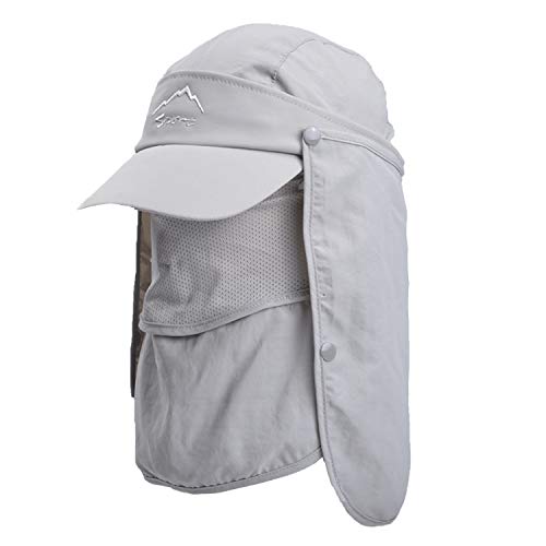 TAGVO Sombrero de Sol con Cubierta de Cuello Desmontable, Protección UPF 50+ Sombreros y Gorras de Pescador Transpirables, Plegable Secado Rápido Sombreros de Acampada y Marcha para Hombres Mujeres