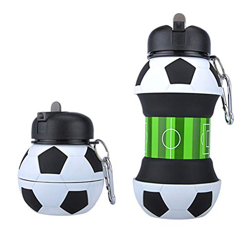 taianle Botella de Agua Plegable Botella de Bebida de Fútbol para Niños Botella de Silicona Plegable Regalo