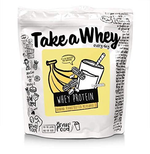 Take-A-Whey Batido de Proteína de Suero, Mantequilla de Maní de Plátano 900 g Take-A-Whey Batido de Proteína de Suero, Mantequilla de Maní de Plátano 900 g