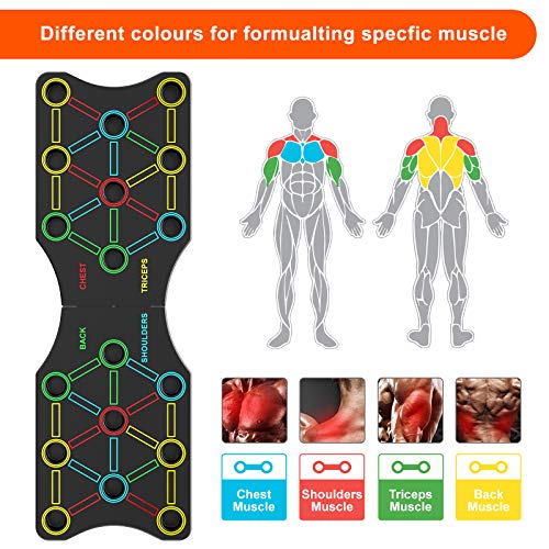 TAKRINK 19 en 1 Push-up Board Multifuncional Body Push Up Board Muscle Training con Equipo Profesional para el Entrenamiento de los Músculos Corporales de Hombres y Mujeres