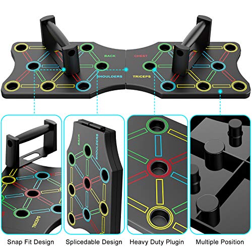 TAKRINK 19 en 1 Push-up Board Multifuncional Body Push Up Board Muscle Training con Equipo Profesional para el Entrenamiento de los Músculos Corporales de Hombres y Mujeres